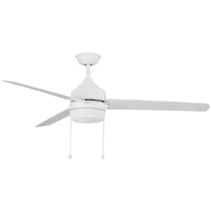 Carrington II 60 in. LED Indoor/Outdoor White Ceiling Fan with Light
