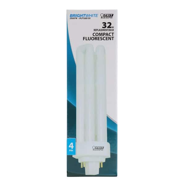 32W Equiv PL CFLNI Triple Tube 4-Pin Plug-in GX24Q-3 Base Compact Fluorescent CFL Light Bulb, Bright White 3500K 32W Equiv PL CFLNI Triple Tube 4-Pin Plug-in GX24Q-3 Base Compact Fluorescent CFL Light Bulb, Bright White 3500K