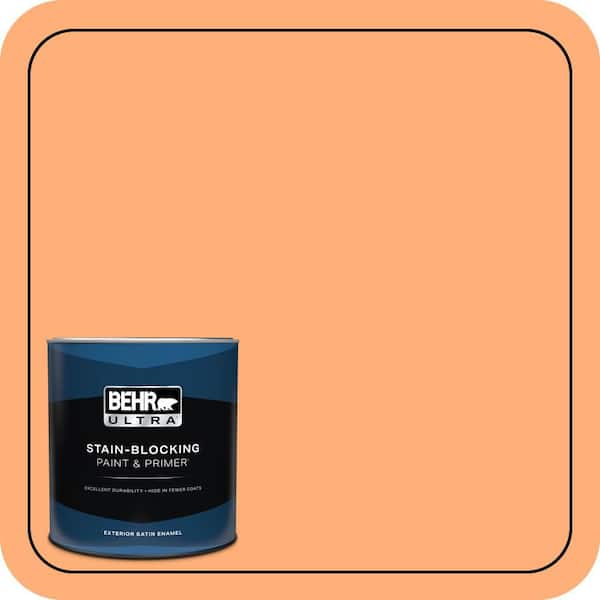 BEHR ULTRA 1 qt. #260B-5 Cantaloupe Slice Satin Enamel Exterior Paint & Primer