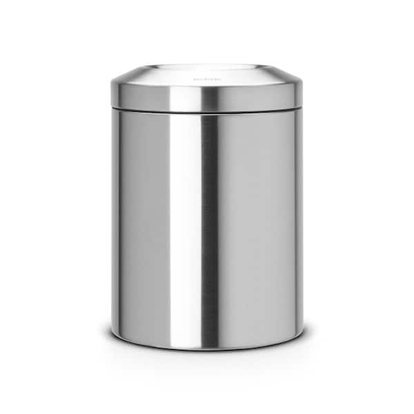 Brabantia Flame Guard Matte Steel Trash Can with Metal Bucket 1.8 Gal. (7 l)