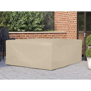 Seasons 106 in. x 28 in. Beige Square Patio Set Cover