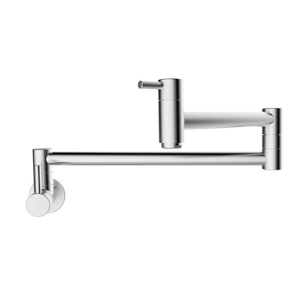 HOMLUX Wall-Mounted Pot Filler with 2-Handle in Chrome