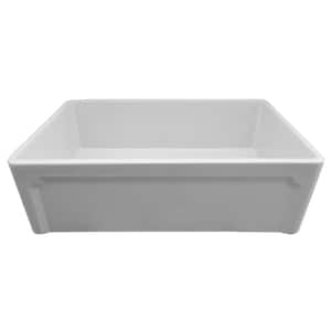AB3020SB-W Farmhouse Fireclay 29.75 in. Single Bowl Kitchen Sink in White