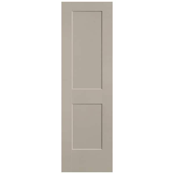 Masonite 24 in. x 80 in. 2-Panel Logan Single Bore Hollow Core Smoked Tan Molded Composite Interior Door Slab