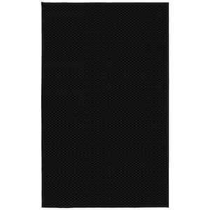Medallion Black 4 ft. x 6 ft. Casual Tufted Solid Color Checkered Polypropylene Area Rug