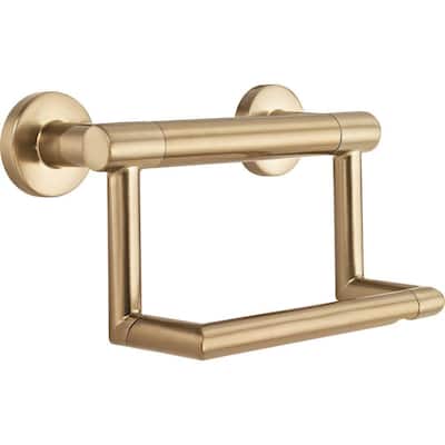 Decor Assist Contemporary Toilet Paper Holder with Assist Bar in Champagne Bronze