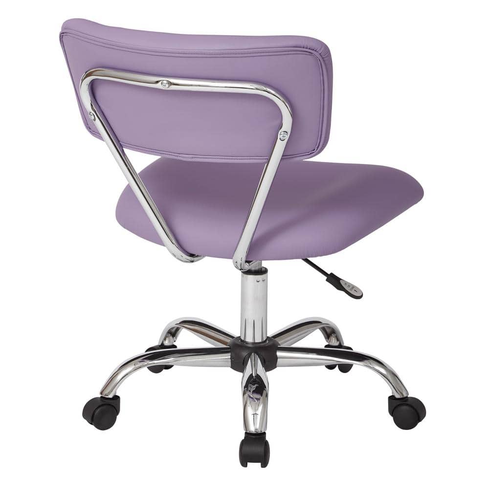 Vista Purple Bonded Leather Armless Swivel Task Chair