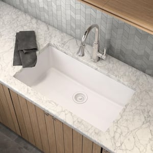 Granite Composite 33 in. Single Bowl Undermount Kitchen Sink