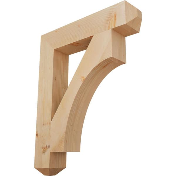 Ekena Millwork 5.5 in. x 40 in. x 32 in. Douglas Fir Westlake Craftsman Smooth Bracket