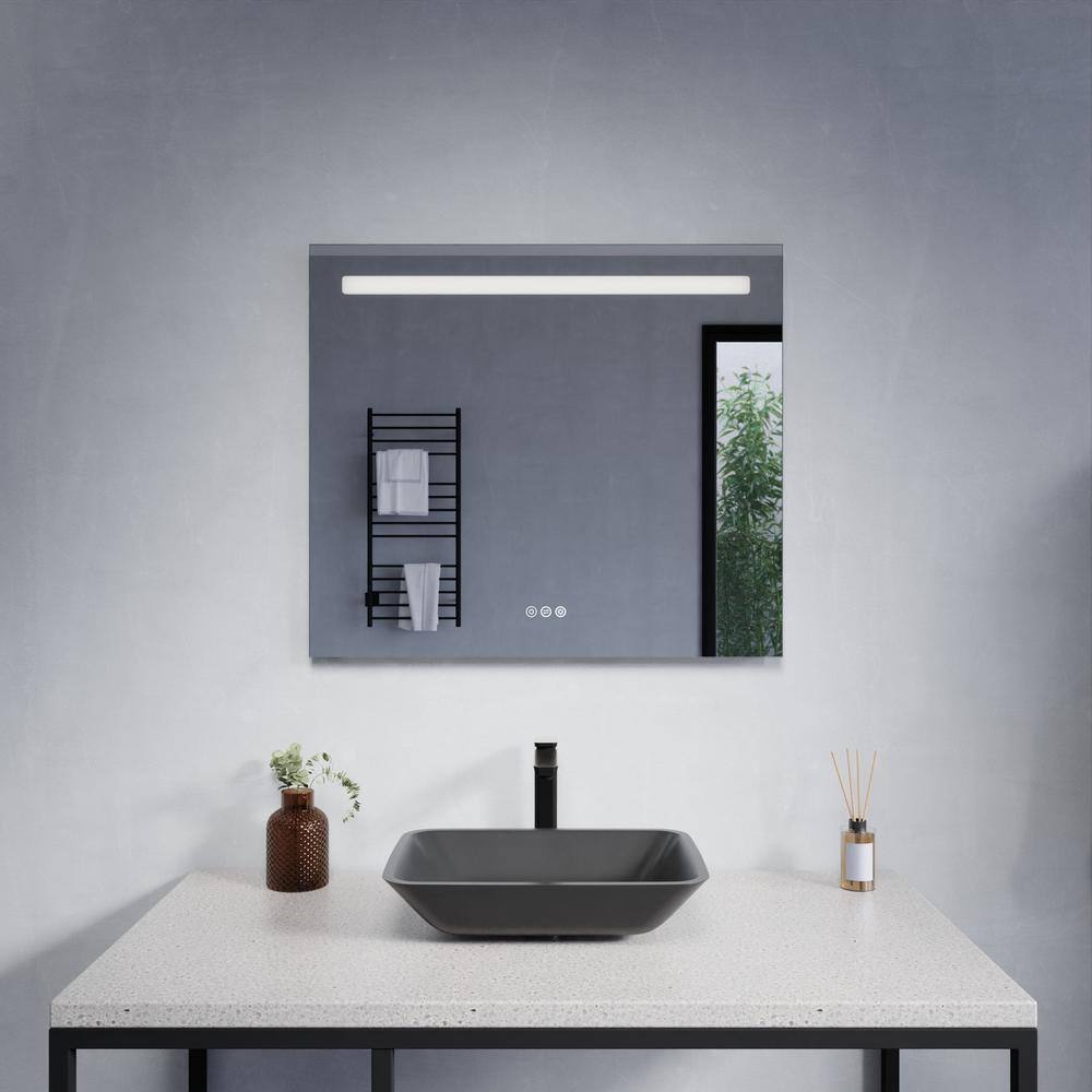 32-Inch Frameless LED Bathroom Vanity Mirror with Defogger