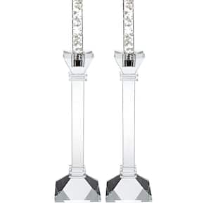 Charleston Square Pair 10 in. Classic Crystal Candle Holders