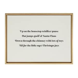 Sylvie Up On The Housetop Reindeer Pause by The Creative Bunch Studio Framed Canvas Words Art Print 18 in. x 24 in .