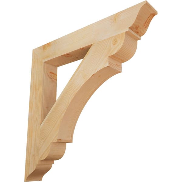 Ekena Millwork 6 in. x 42 in. x 42 in. Douglas Fir Olympic Traditional Rough Sawn Bracket
