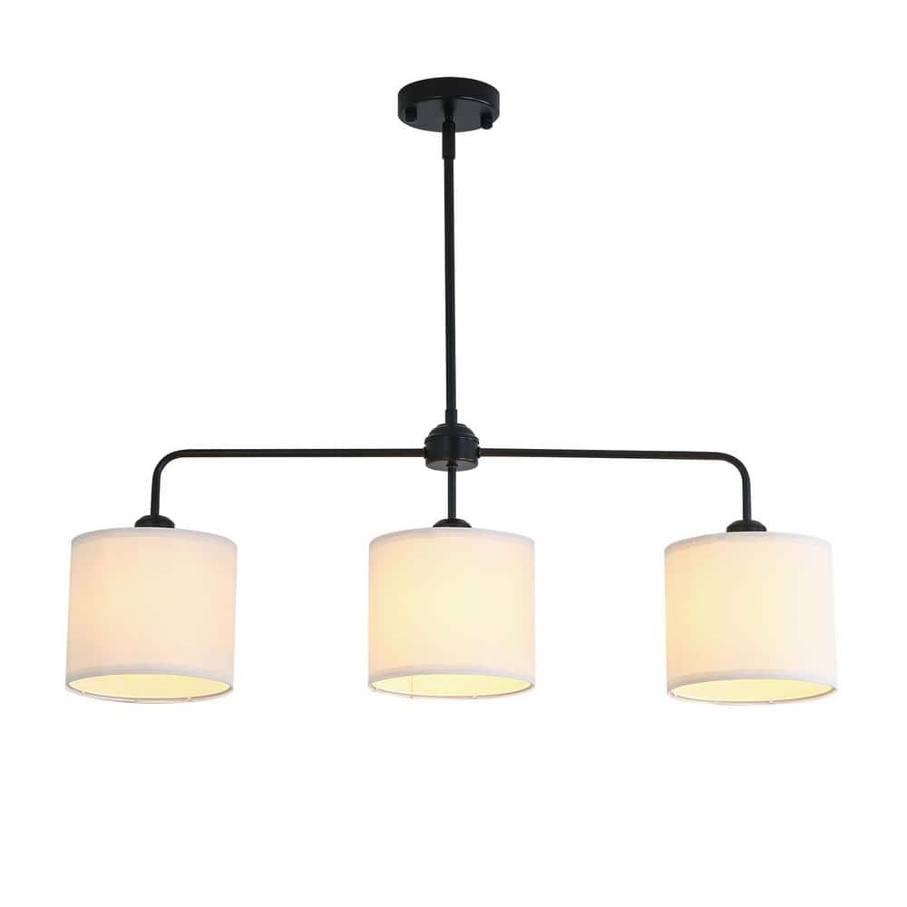 OUKANING 3-Light Black Modern Kitchen Island Pendant Light