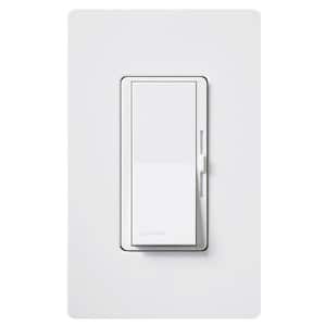 Diva Dimmer Switch for Incandescent and Halogen Bulbs with Wallplate, 600-Watt/Single Pole, White (DVW-600PH-WH)