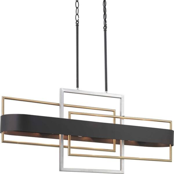 Adagio Collection 6-Light Matte Black Luxe Chandelier Light