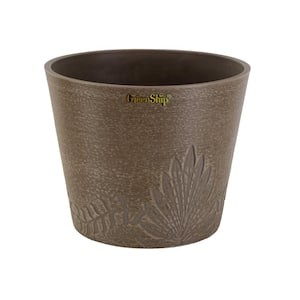 Palm and Vine 15 in. W x 12.2 in. H Taupe Indoor/Outdoor Resin Decorative Planter 1-Pack
