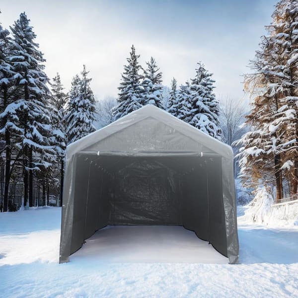 12 ft. x 20 ft. Heavy Duty Outdoor Portable Garage, Multi-Function Awning, Waterproof UV-Proof Ventilated Caravan Shed