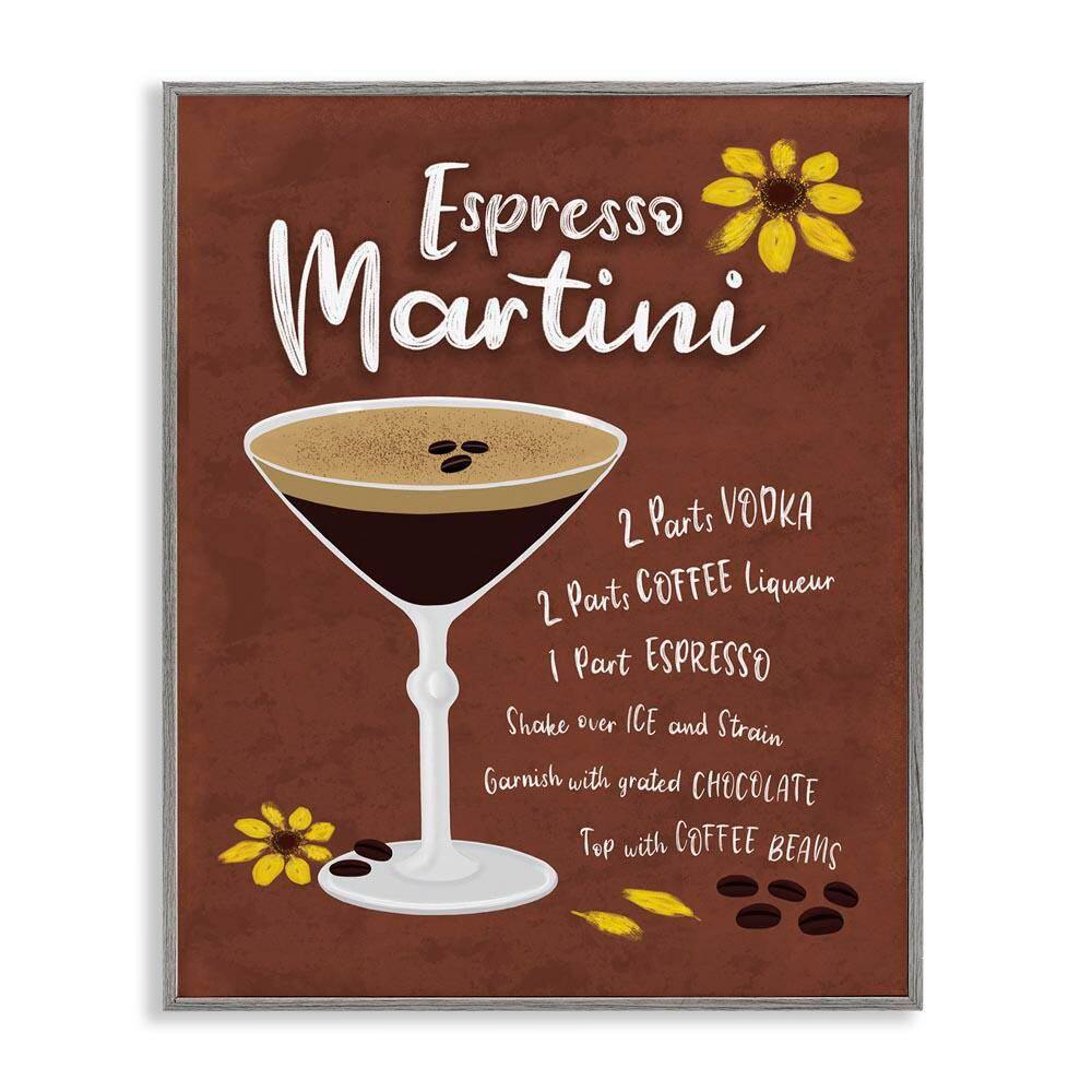 Espresso Martini with Recipe by Deborah Curiel Gray Framed Food Giclee Art Print 20 in. x 16 in. price history on PriceWatchPro