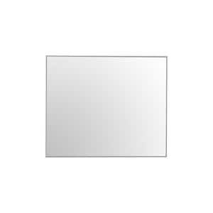 Sax 36 in. W x 30 in. H Framed Rectangular Bathroom Vanity Mirror in Brushed Silver