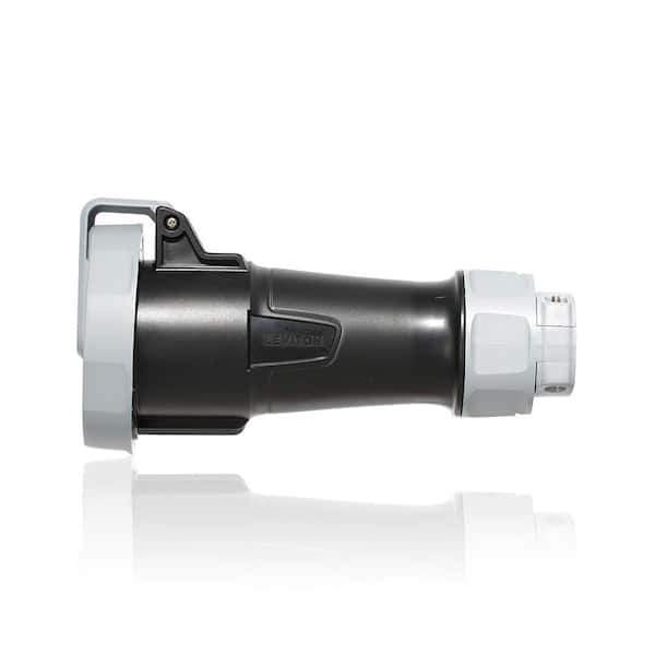 Leviton LEV Series30 Amp 600-Volt 3-Phase, 3P, 4-Watt IEC 60309-1 and 60309-2 Pin and Sleeve Connector Watertight, Black