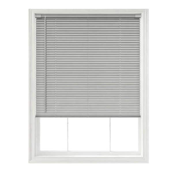 Grey Cordless Light Filtering No Drill Horizontal Window Blinds
