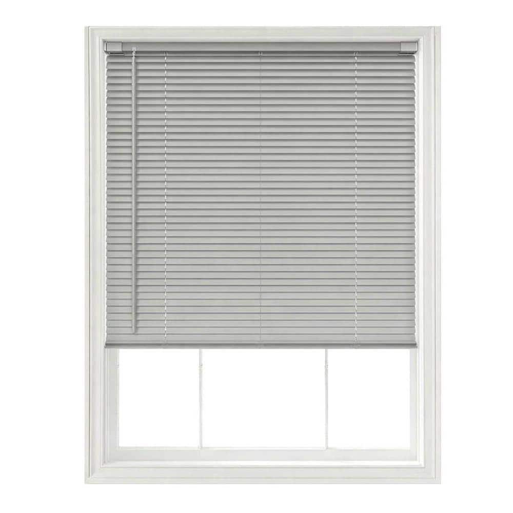 Grey Cordless Light Filtering No Drill Horizontal Window Blinds