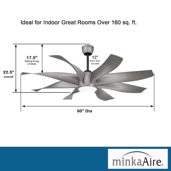 MINKA-AIRE Dream Star 60 in. Integrated LED Indoor Graphite Steel 