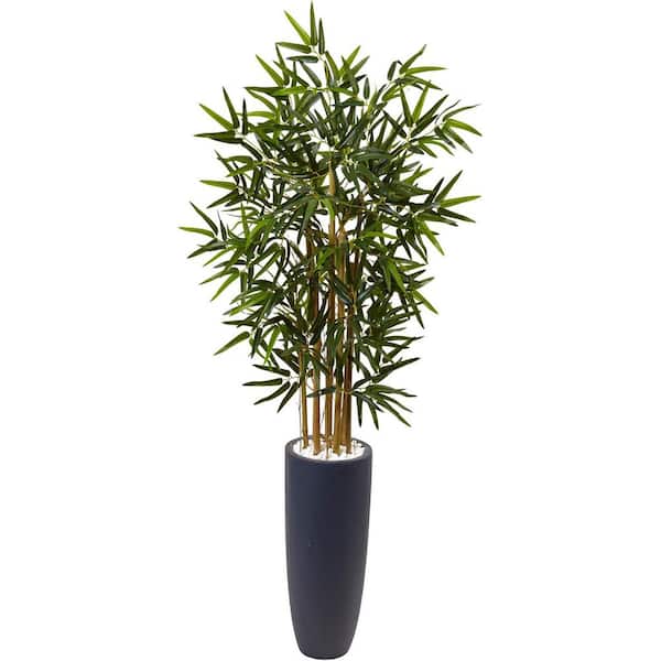 4 ft. Artificial Bamboo Tree in Gray Planter, Artificial Indoor Home Decor Plant