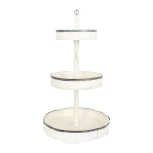 Off-White Decorative 3-Tier Tray