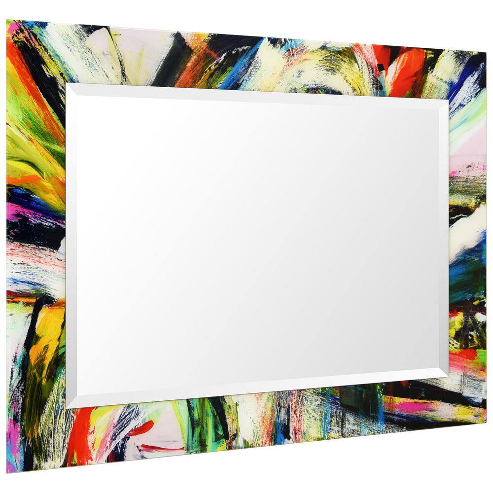 Colorful Rectangular Frameless Wall Mount Vanity Mirror