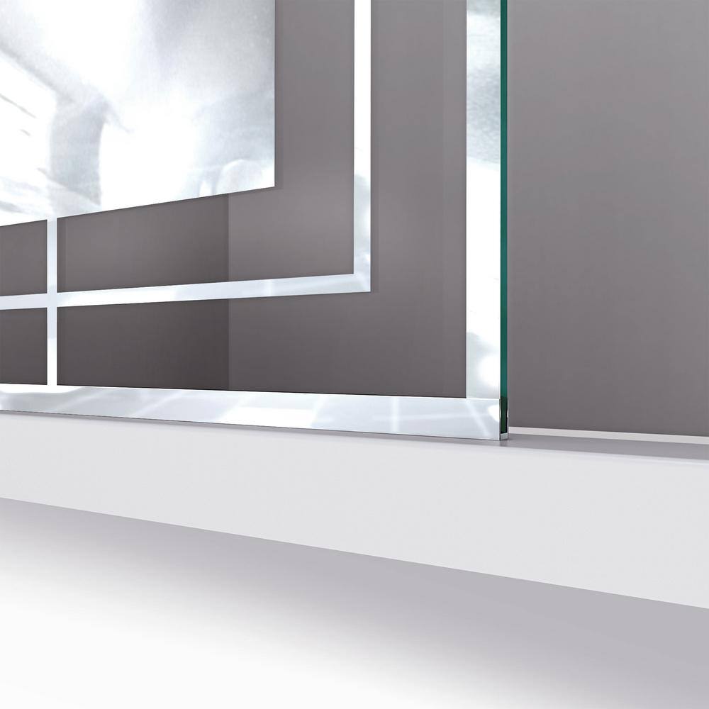 Unidoor Mira 58" x 72" Frameless Chrome Hinged Shower Door