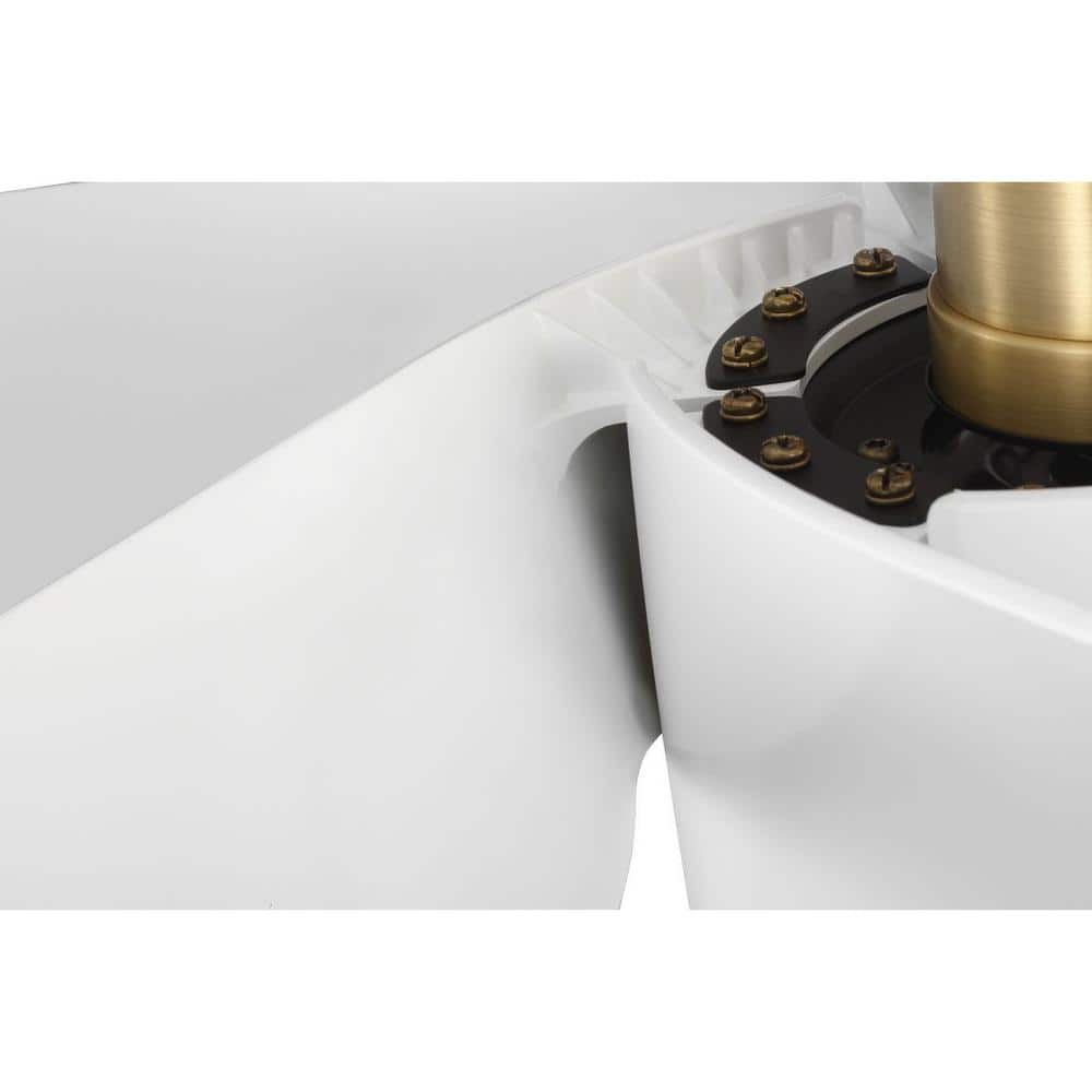 Insigna 72'' Brass and White 6-Blade LED Ceiling Fan with Remote