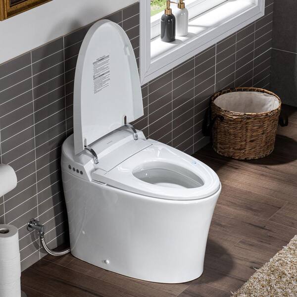 Victoria Intelligent Chair Height 1.0 GPF /1.6 GPF Elongated Toilet in White with Auto Flush and Foot Sensor Operation