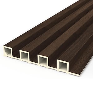 0.94 in. x 1/2 ft. x 8.5 ft. Dark Brown 3D WPC Vinyl Decorative Wall Paneling for Interior Wall Decor (6-Pack)