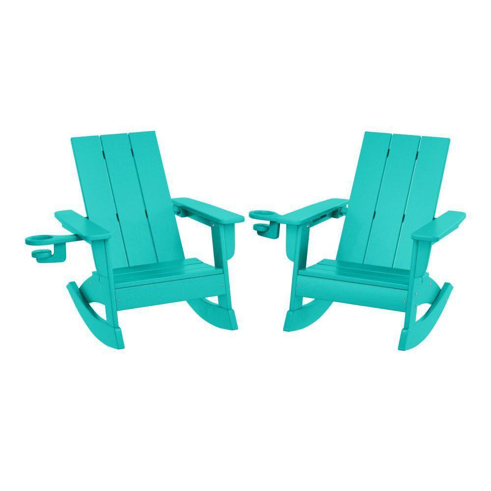 Turquoise Polywood Rocking Chair WESTIN OUTDOOR Children's Shoreside Turquoise Patio All Weather Kids ...