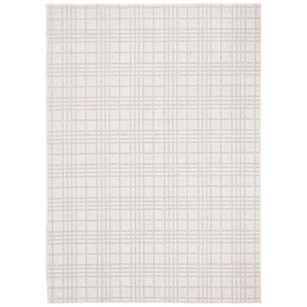 SAFAVIEH Bermuda Ivory/Light Gray Doormat 2 ft. x 4 ft. Striped Indoor/Outdoor Area Rug