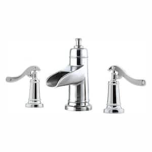 Ashfield 8 in. Widespread 2-Handle Waterfall Bathroom Faucet in Polished Chrome