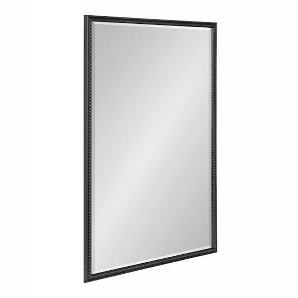 Kate and Laurel Makenna 24.00 in. W x 36.00 in. H Black Rectangle Traditional Framed Decorative Wall Mirror