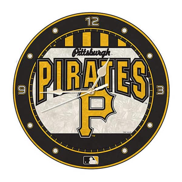 The Memory Company MLB -12 in. Novelty Pirates Art Glass Clock