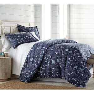 JML 5-Piece Microfiber Navy Queen Size Fluffy Duvet Cover Set FFDC-NAVY-Q -  The Home Depot