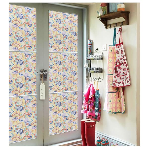COTTON COLORS 35.4 in. x 78.7 in. Decorative and Privacy Window Film