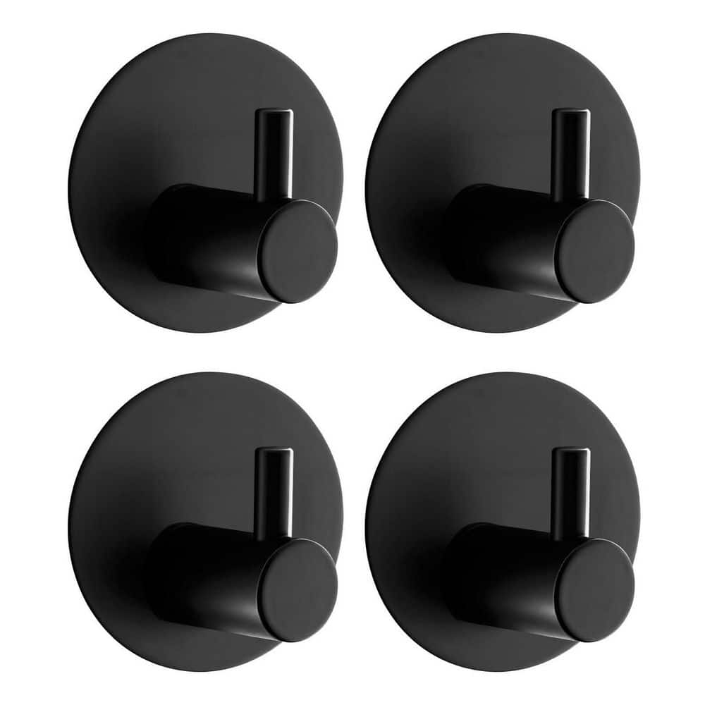 Adhesive Matte Black Towel Hooks for Bathroom 4 Pack Inside Shower Anti Drop L Shaped Design Stainless price history on PriceWatchPro