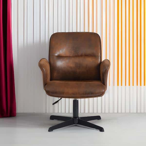 THR Kid's Gaming and Student Swivel Writing Chair Ergonomic Adjustable Height Task Chair in Brown