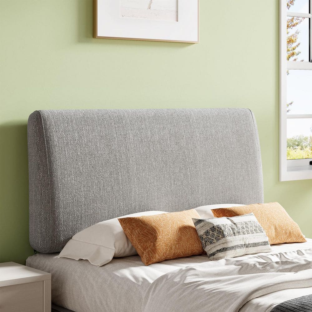 Gray Queen Ergonomic Upholstered Foam Headboard Adjustable Headboard - thumbnail 2
