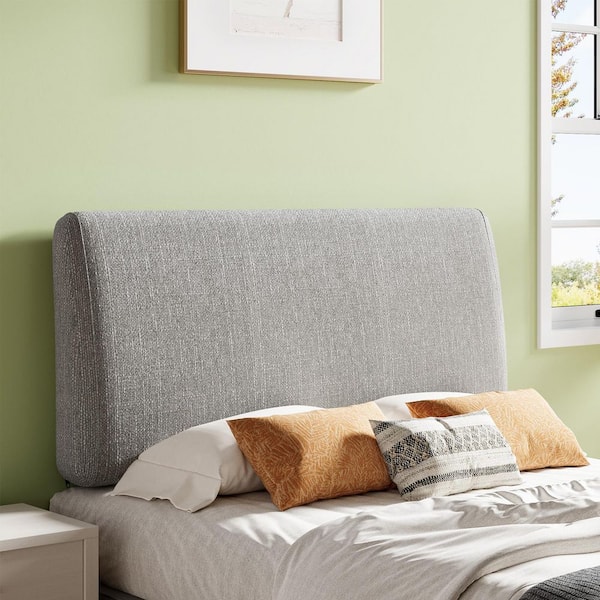 Gray Full Ergonomic Upholstered Foam Headboard Adjustable Headboard