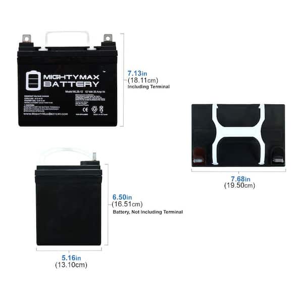 Mighty Max Battery  Group 22NF  12V 55AH INTERNAL THREAD TERMINAL Rechargeable Sealed Lead Acid 12550 Backup Power Batteries