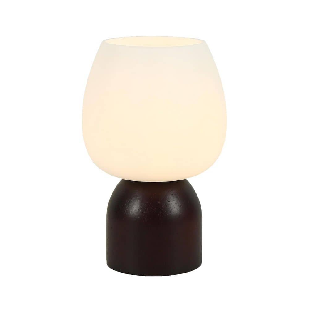 9 in. 1-Light Black Modern Table Lamp with White Opal Glass Shade price history on PriceWatchPro
