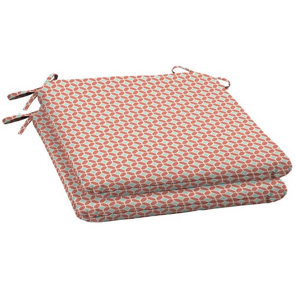 Arden Genova Coral Wrought Outdoor Iron Seat Pad 2 Pack-DISCONTINUED