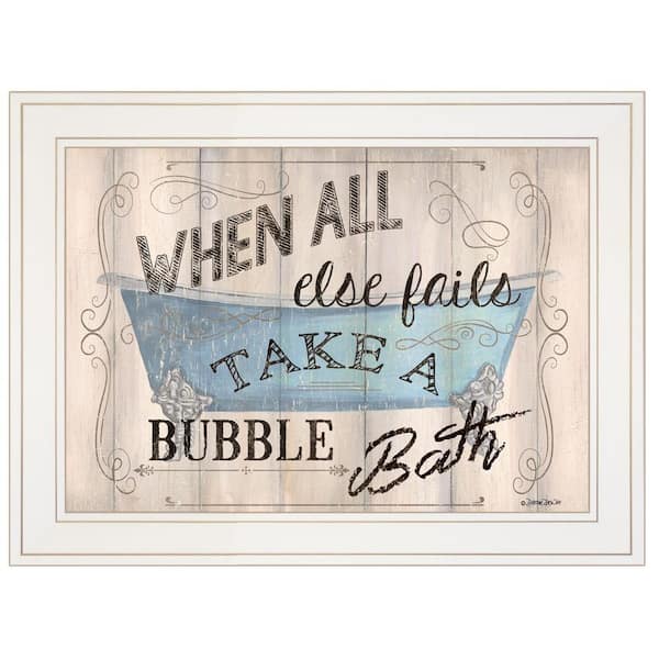 HomeRoots Charlie Bathroom Humor 1-Piece Framed Wall Art 15 in. x 19 in.